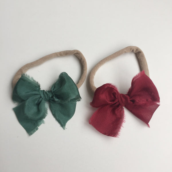 Holiday Collection | Petite Raw Silk Bow